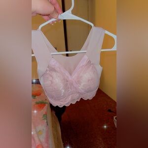 Elegant Pink Lace Bralette